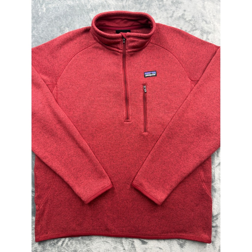 Patagonia Better Sweater 1/4 Zip Pullover Red Mens L Fleece Jacket